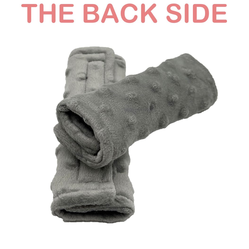 Baby Car Seat Neck Cover, Car Seat Strap Cover, Seat Belt Cushions Pads, Shoulder Strap Protectors, Reversible Pram Harness Covers in Minky Floral, Baby Neck Pad Protector