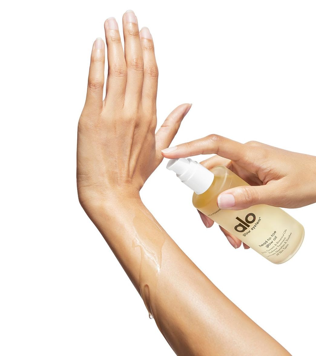 Alo Head-to-Toe Glow Oil – Glow-Boosting Natural Dry Body Oil with Jojoba, Amla, Aloe & Vitamin E – Hydrates & Nourishes Skin with Sun-Warmed Citrus Scent - USA Made - 3.2 Oz