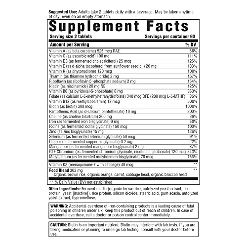 Innate Response Formulas Women’s 40+ Multivitamin - Daily Multivitamin for Women 40 and Over - Includes Methylated Folate and B12 - Made Without 9 Food Allergens - 120 Tablets (60 Servings)