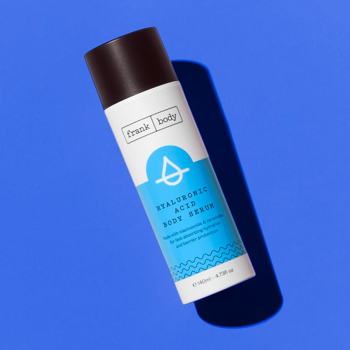 Frank Body Hyaluronic Acid Body Serum | Vegan & Cruelty-Free | Fast Absorbing Hydration & Barrier Protection | With Niacinamide 3%, Ceramides, and Hyaluronic Acid (4.73 fl oz/ 140mL)