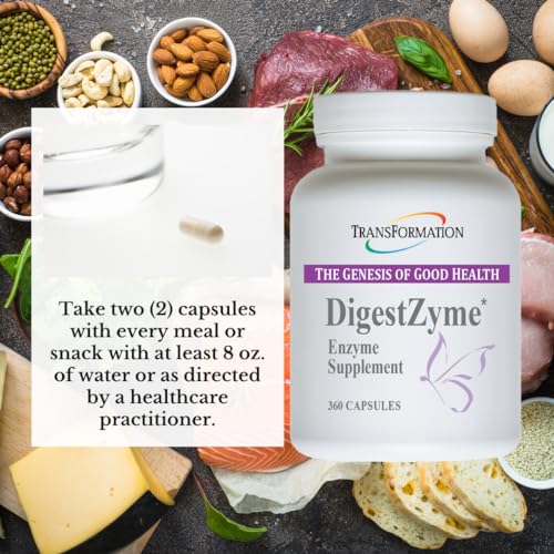 TRANSFORMATION THE GENESIS OF GOOD HEALTH Enzymes for Kids - Natural DigestZyme Supplement Formula for Overal Health, Nutrient Absorption, Support Digestion During Pregnancy & Lactation, 360 Capsules