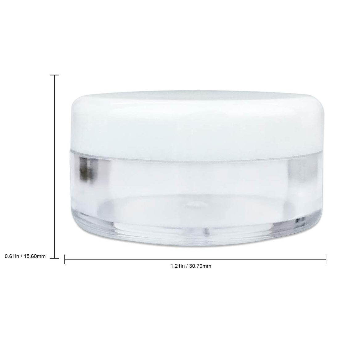 (100 Pcs) Beauticom 5G/5ML High Quality Clear Plastic Cosmetic Container Jars with White Lids