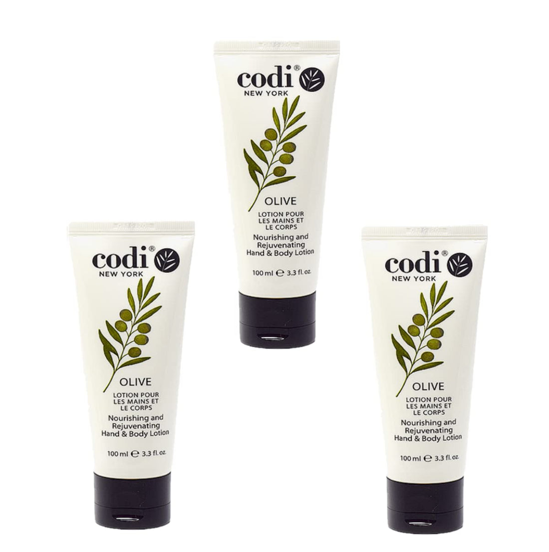 Codi Olive Lotion nourishing and rejuvenating HAND & BODY LOTION 3.3 oz - 3 TUBES