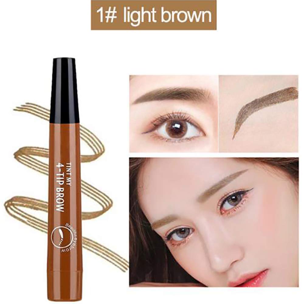 Eyebrow Pen, Microblading Eyebrows, 4 Points Eyebrow Pencil, Creates Lasting MakeUp Professional Natural Looking Eyebrows, Cover Sparse Areas, Daily Waterproof Eyebrow Pen