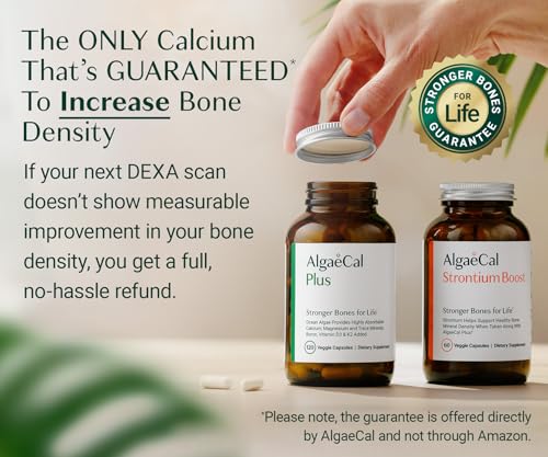 AlgaeCal - Bone Builder Pack for Bone Density Increase, Clinically Supported Plant Based Calcium Supplement & Strontium, Vitamins K2 (100mg), D3 (1600 IU), Magnesium & 16 Essential nutrients