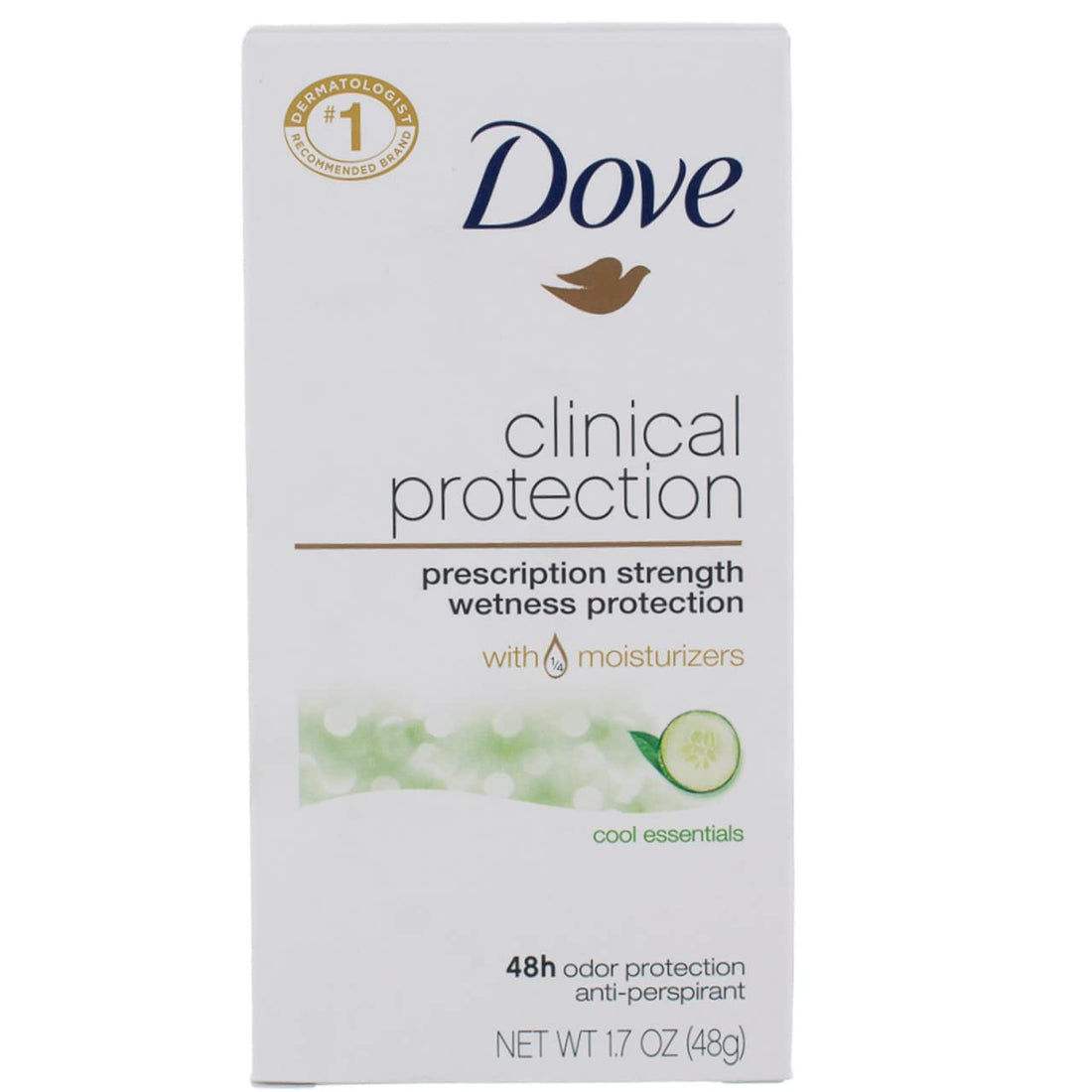 Dove Clinical Protection Anti-Perspirant Deodorant Solid, Cool Essentials 1.70 oz (Pack of 4)