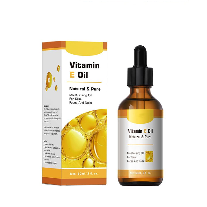Loske Organic Vitamin E Oil, Natural & Pure Moisturising Oil for Skin, Face, Nail, Hair, Improves Skin Texture and Elasticity, Reduce Dullness, Aging (1)