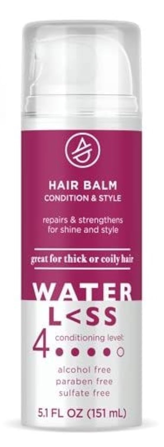 WaterLess Hair Balm Condition & Style, Moisturizing, Strengthening & Split End Repair Hair Treatment, 5.1 fl oz (Pack of 3)
