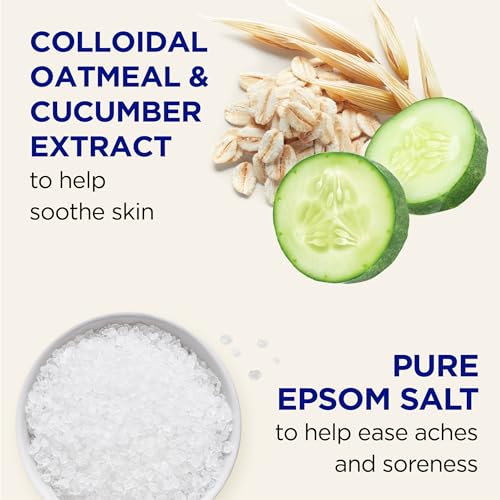 Dr Teal's Epsom Salt Magnesium Soak, Sensitive Skin with Colloidal Oatmeal & Cucumber, 3 lbs (Pack of 4)