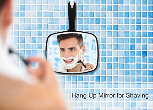 OMIRO Hand Mirror, Black Handheld Mirror with Handle, 6.6 W x 9.2 L, Pack of 3