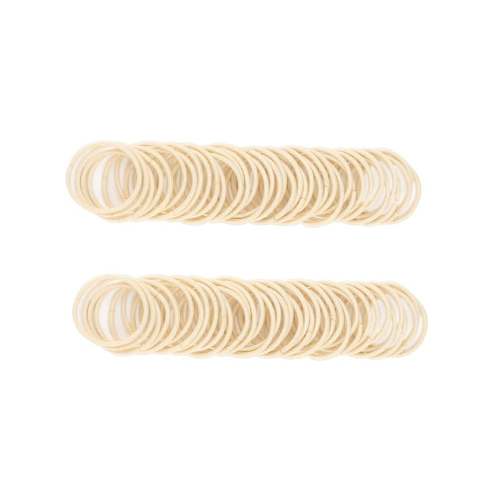 100pcs Baby Hair Ties Small Elastic Toddler Hair Ties Seamless Hair Bands Ponytail Holders for Kids Girls(2 mm x 2.5 cm,Beige Blonde)
