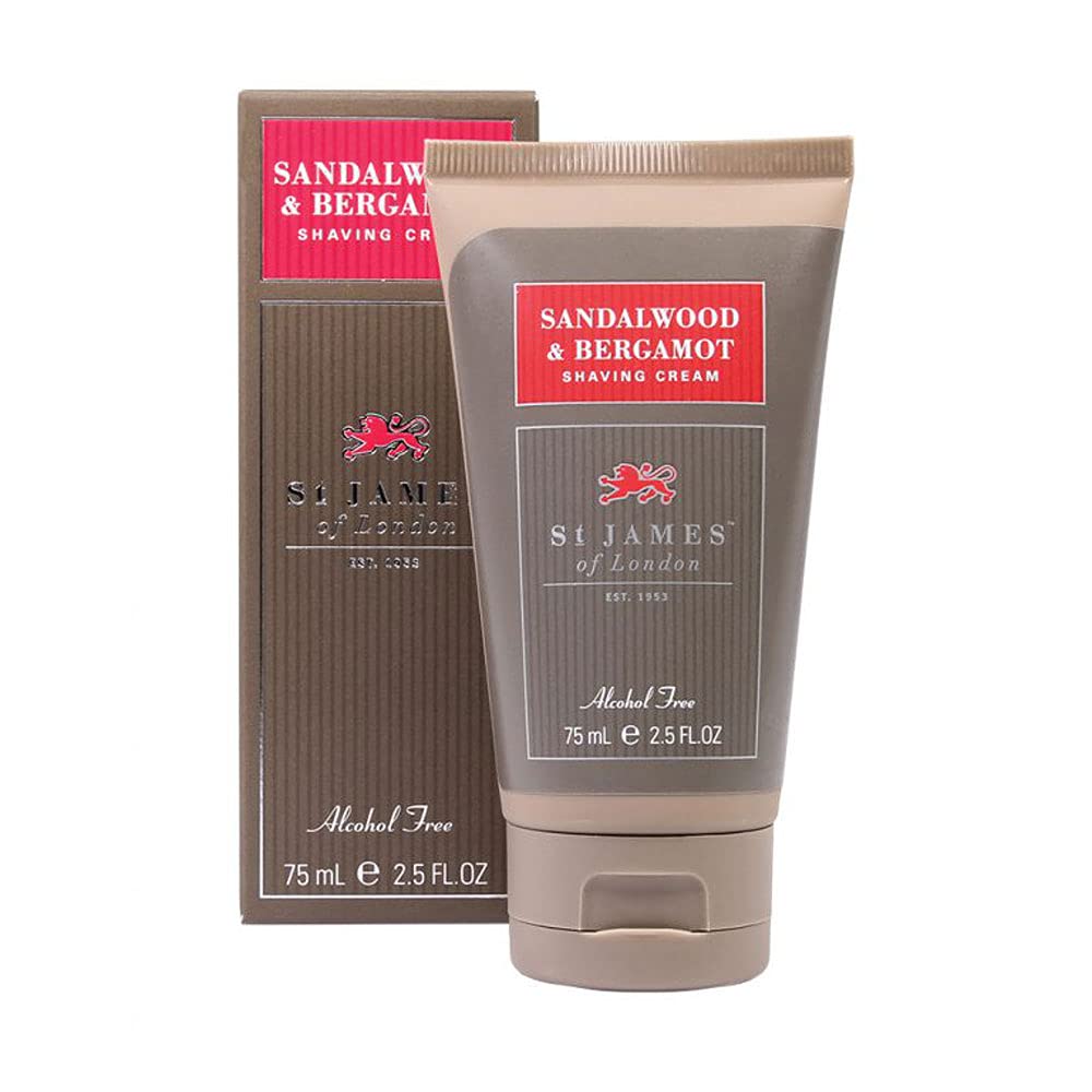 St James of London Sandalwood & Bergamot Shave Cream Travel Tube