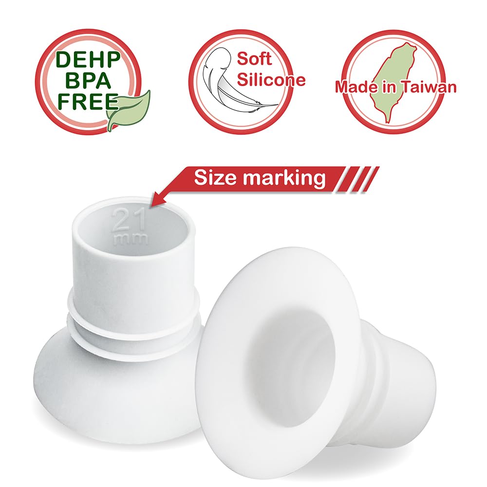 Nenesupply 21mm Flange Insert Compatible with Elvie Flange Pump Parts Elvie Stride Flange Momcozy Medela Flange Spectra Willow Reduce 24mm to 21mm Use as Elvie Inserts Medela Insert Momcozy Insert
