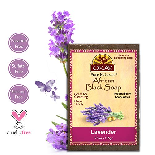 OKAY African Black Soap Lavender, Lavender, 5.5 Ounce