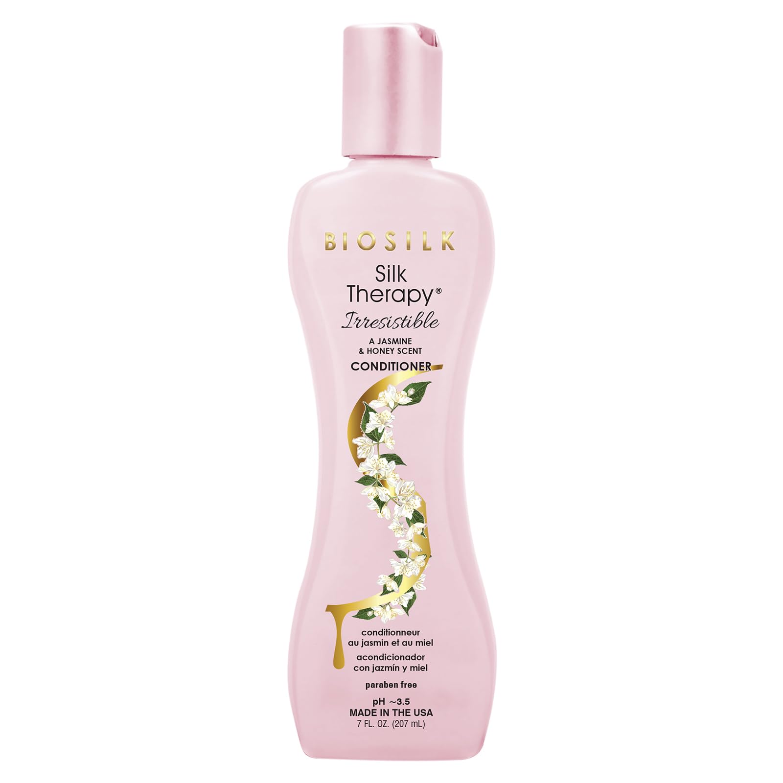 BioSilk Irresistible Collection Silk Therapy Conditioner, Moisturizes & Conditions Hair, Jasmine & Honey Scent, Sulfate, Paraben, & Cruelty-Free, 7 Oz