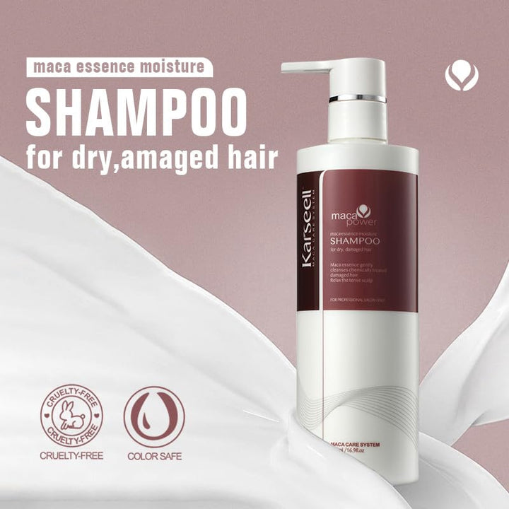 Karseell Shampoo Argan Oil Herbal Extract Moisturizing Deep Repair Conditioning Sulfate Free Shampoo for Dry and Damaged Hair 16.9Oz 500ml