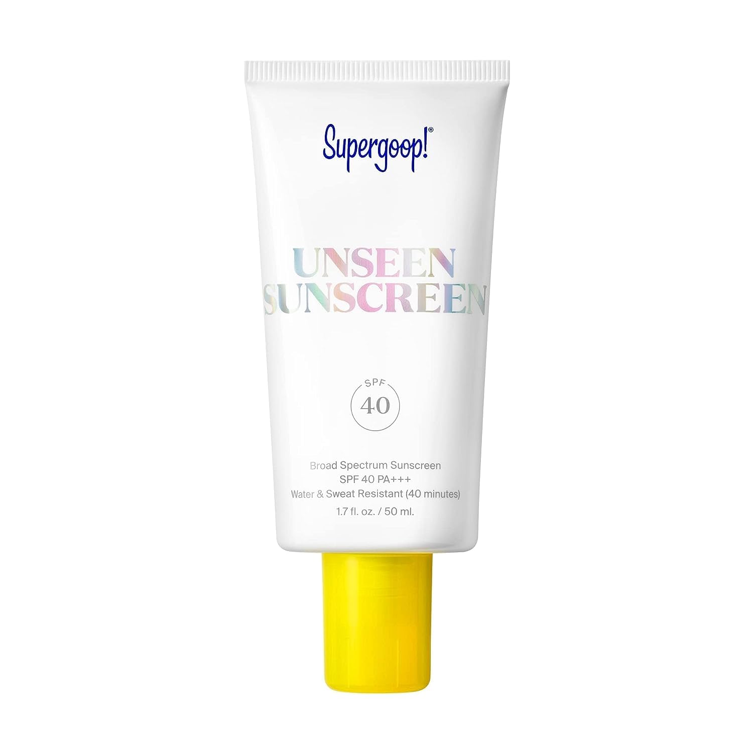 Supergoop! Unseen Sunscreen - SPF 40 - Invisible, Broad Spectrum Face Sunscreen + Makeup-Gripping Primer - Weightless, Scentless, Oil Free - For All Skin Types & Skin Tones - 1.7 fl oz