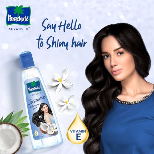 Parachute Advansed Jasmine Coconut Hair Oil With Vitamin-E For Healthy Shiny Hair, Non-sticky, 300ml
