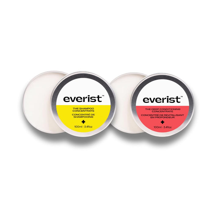 Everist The Haircare Essentials Duo, Deep Hydration and Smoothing, Plant-based, Color-safe, 50+ Uses, 3.4 fl oz Each, Tins