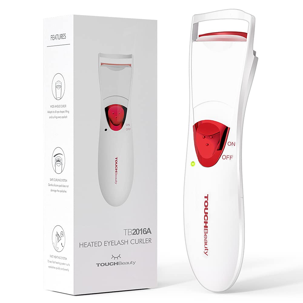 TOUCHBeauty Heated Eye Lashes Curler with Heating Silicone Curling Pad, 24h Long Lasting Battery Powered