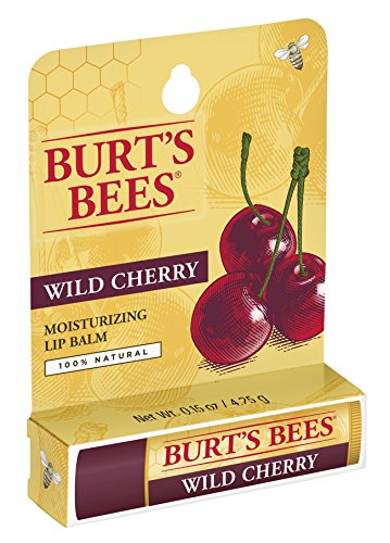 Burt's Bees 100% Natural Moisturizing Lip Balm, Wild Cherry with Beeswax & Fruit Extracts - 1 Tube