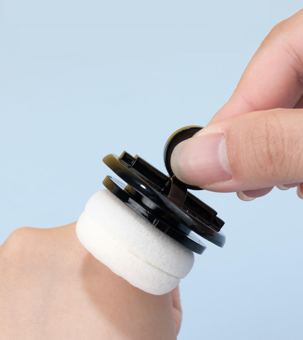 2PCS Plastic Loose Powder Case Round Face Powder Container Jar with Lid Mirror and Sponge Puff Mini Portable Makeup Jar DIY Cosmetic Storage for Blusher Powder 10Gram