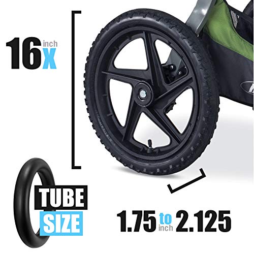 ZOZOZO BOB Stroller Tire Tube Replacement 16x1.75 Rear Inner Tube for Wayfinder, Alterrain, Revolution Flex/Pro/SE, Strides, Ironman & Duallie Joggers – Durable, Easy to Install & Leak-Resistant