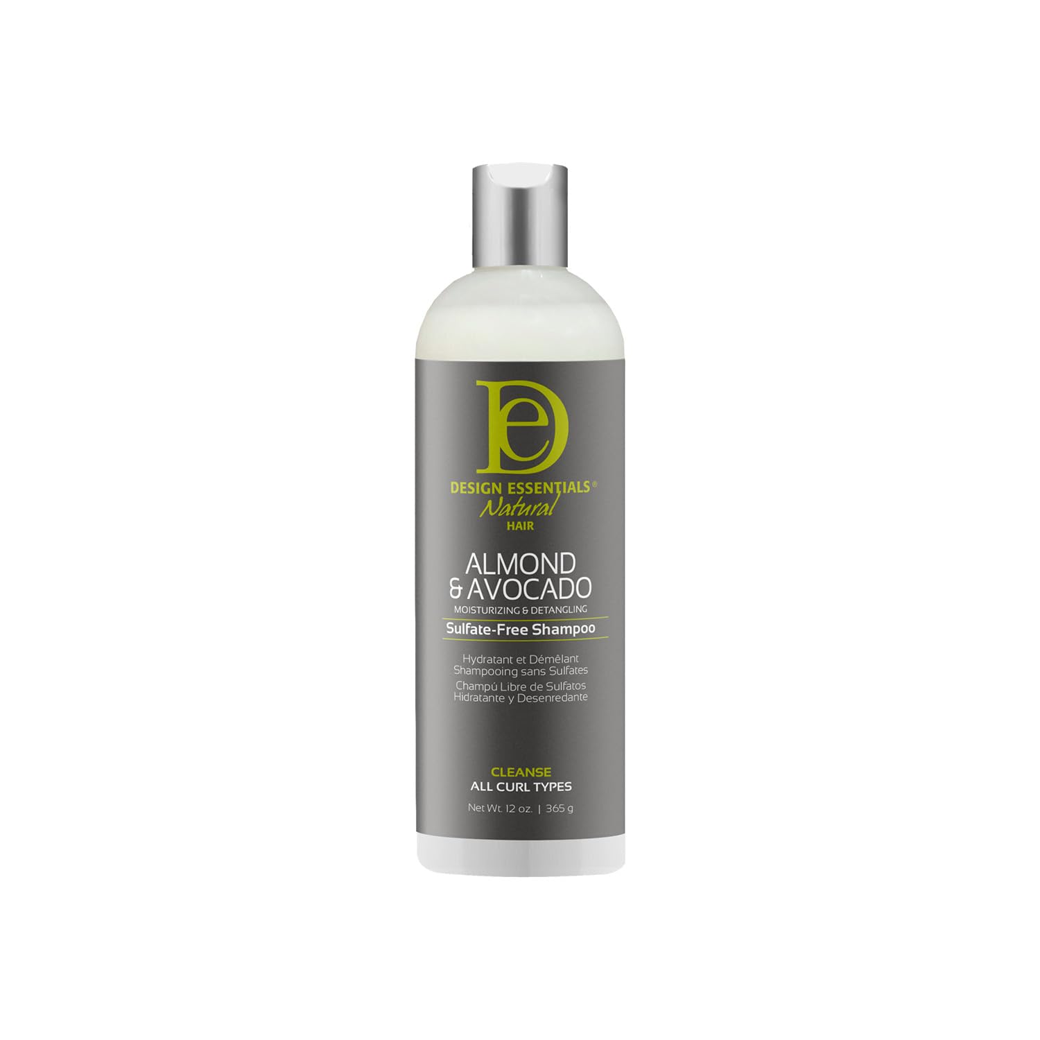 Design Essentials Natural Almond & Avocado Moisturizing & Detangling Sulfate-Free Shampoo, 12 Ounce