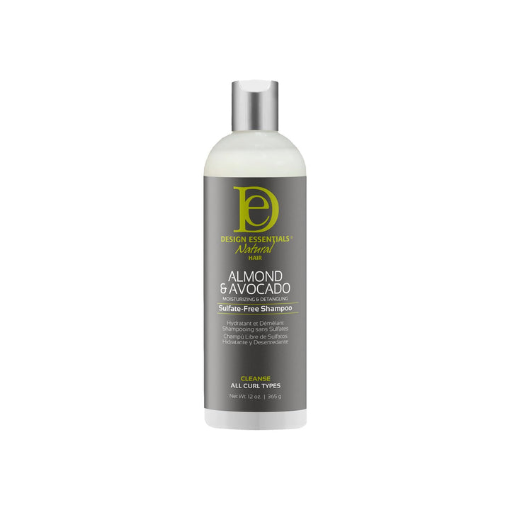 Design Essentials Natural Almond & Avocado Moisturizing & Detangling Sulfate-Free Shampoo, 12 Ounce