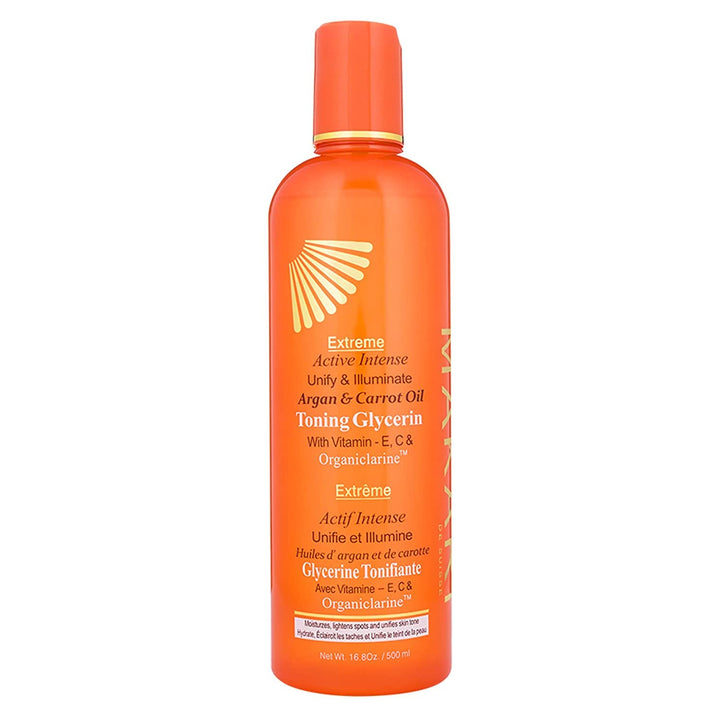 Makari Extreme Carrot & Argan Oil Skin Toning Glycerin 16.8oz - Lightening & Tightening Moisturizer for Face & Body with Organiclarine - Whitening Treatment for Dark Spots