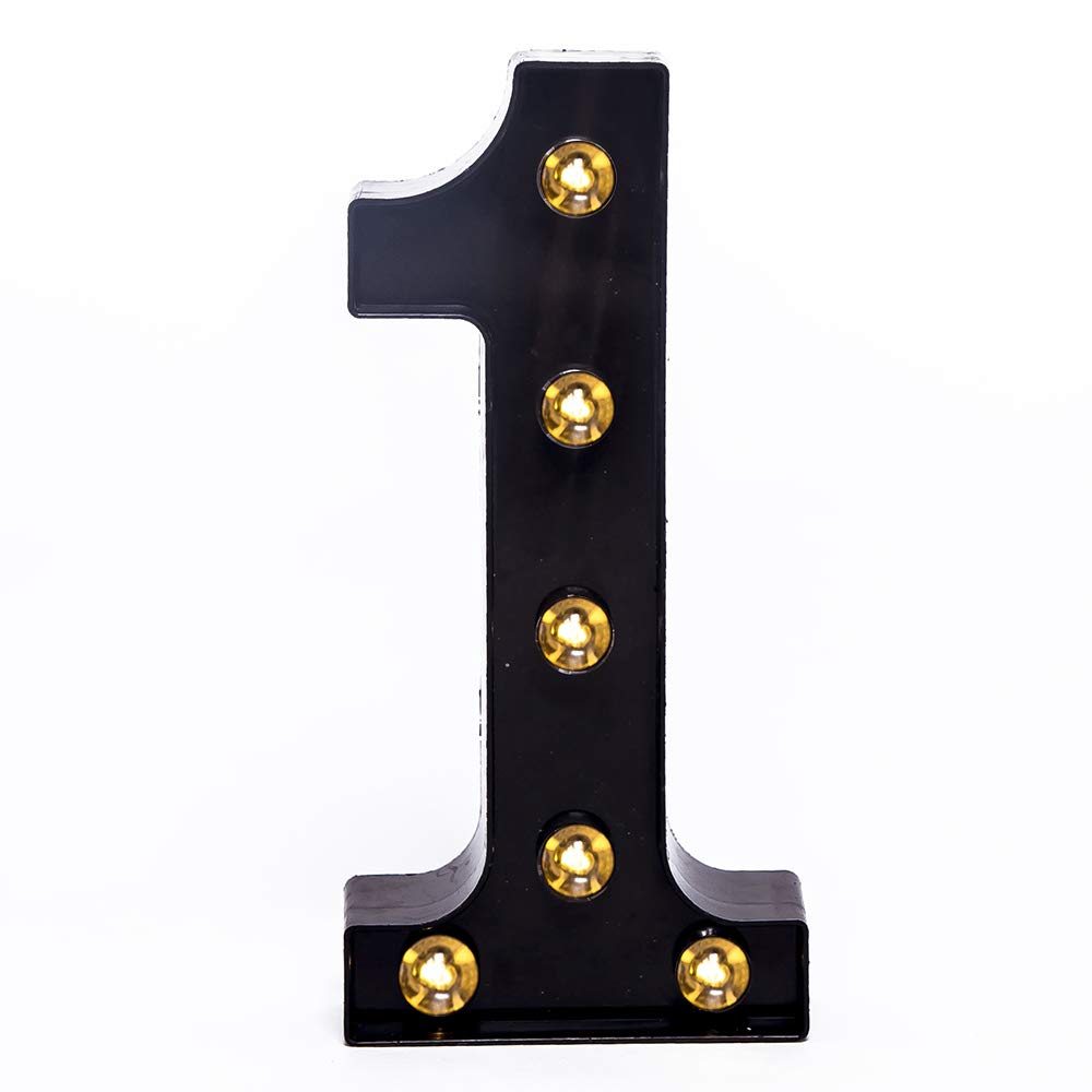 Foaky Black Marquee Numbers, Light Up Numbers, Lights Sign for Night Light Wedding Birthday Party Battery Powered Christmas Lamp Home Bar Decoration