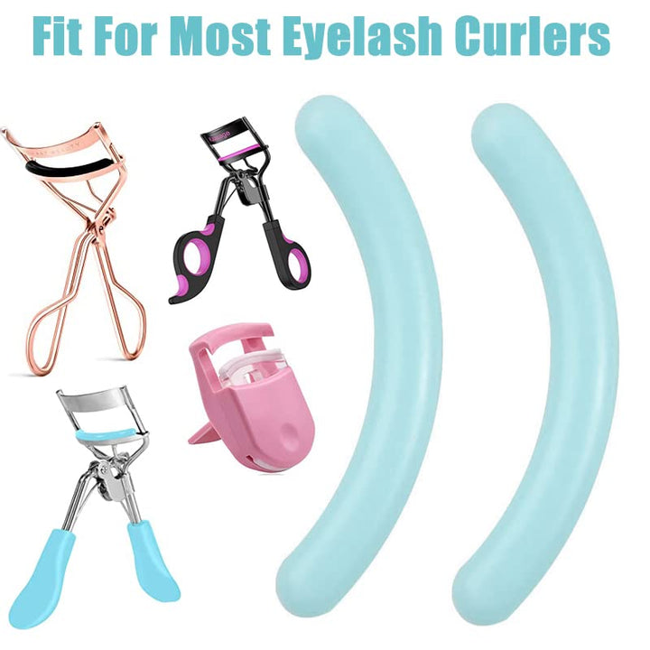 Eyelash Curler Refill Pads + 4 Mascara Lashes Brushes, 24 Pack Silicone Replacement Refills Eye Lash Rubber Curler Pads for Universal Eyelash Curler with a Clear Storage Box (Pads & Brushes)