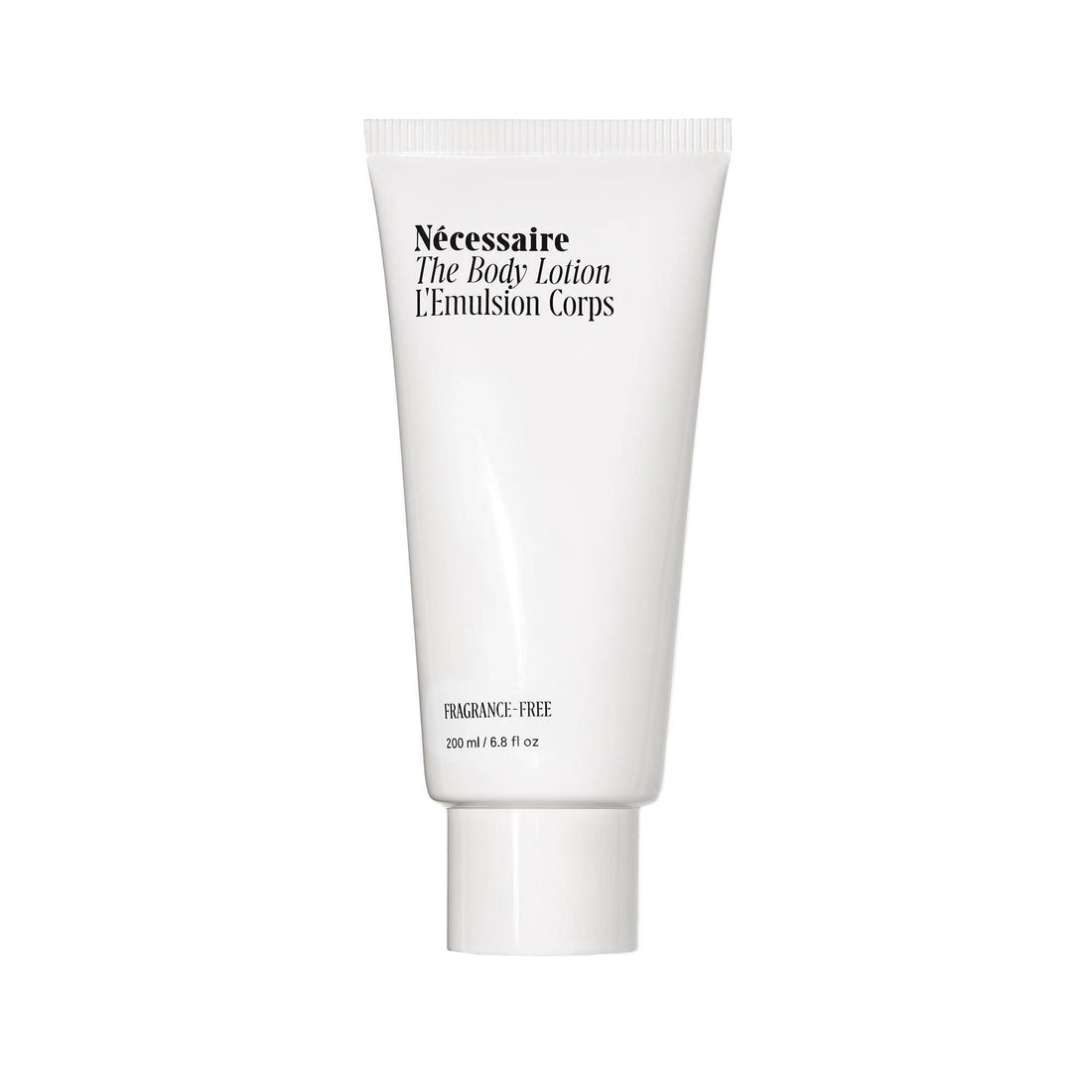 Nécessaire The Body Lotion Fragrance-Free. Firming Body Lotion for Women & Men. 48 Hour Moisture. 5 Peptides, 2.5% Niacinamide, Vitamin C/E + Omega 6/9. Non-Comedogenic. 6.8 fl oz.