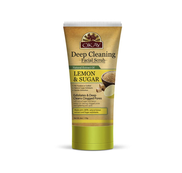 Okay Pure Naturals Lemon & Sugar Facial Scrub 170gr, 6 Ounce