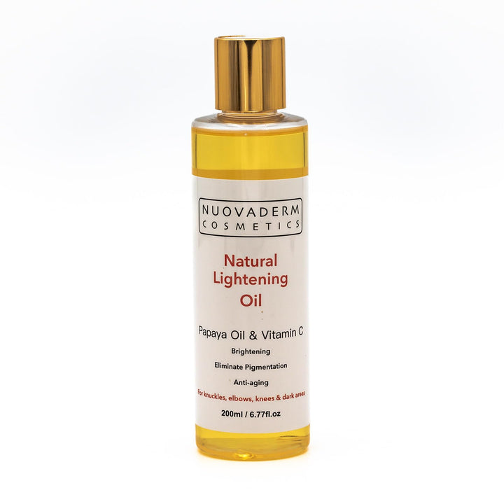 NUOVADERM Natural Brightening Oil with Papaya, Vitamin C & Vitamin E for All Skin Types - Anti-Aging Brightening Serum for Face & Body - Moisturizing Face Oil for Fine Lines, Skin Rejuvenation