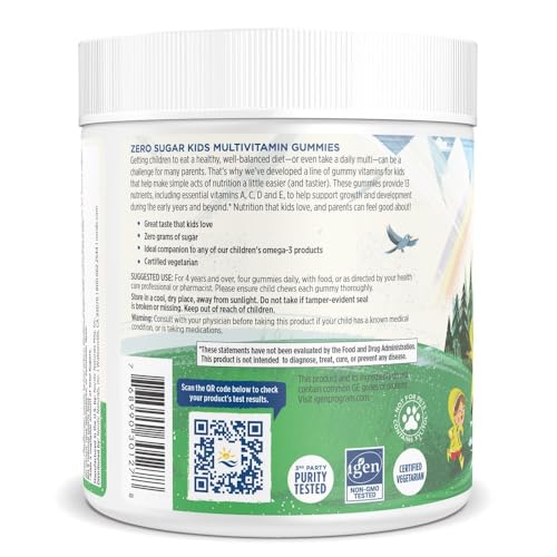Nordic Naturals Zero Sugar Kids Multi Gummies, Orange Lemon - 120 Gummies - Great-Tasting Multivitamin for Ages 4+ - Supports Growth & Development - Non-GMO, Vegetarian - 30 Servings