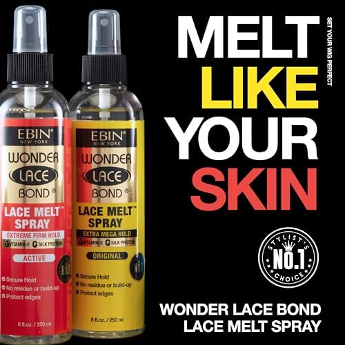 EBIN NEW YORK Wonder Lace Bond Lace Melt Spray - Extreme Firm Hold (Supreme) | Flawless,Natural, and Seamleass finish, No Reside, Long Lasting Formula with Protecting Edges, Perfect for wigs