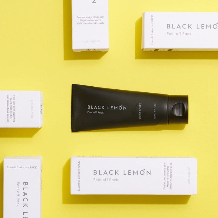 METAFORET Black Lemon Peel Off Pack 100ml/ 3.38fl.oz Activated Charcoal Face Gel Mask, Blackhead and Whitehead Remover, Pore Cleanser