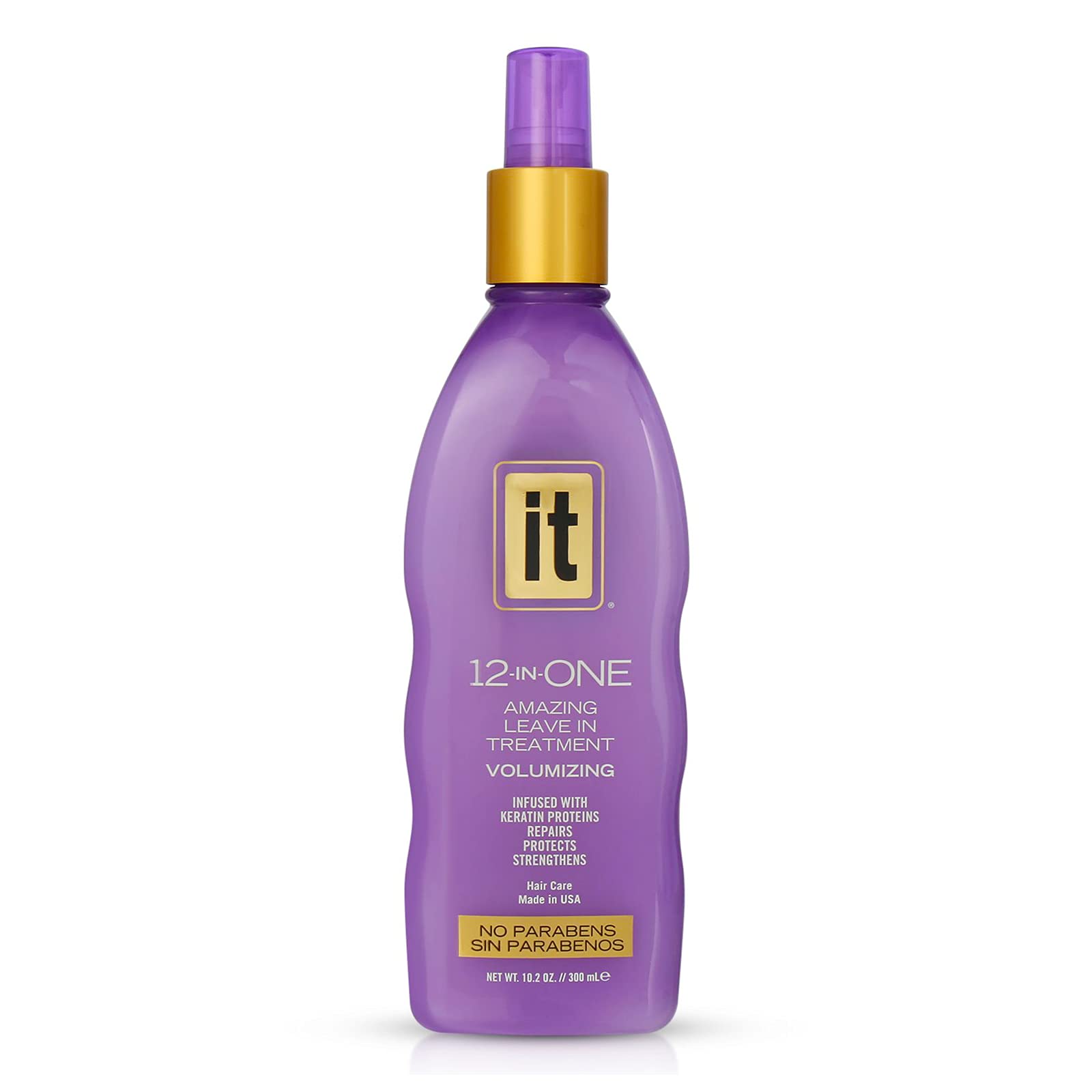 IT 12-in-ONE Amazing Leave In Treatment Spray | Volumizing, Infused with Keratin Proteins, Repairs, Protects, Strengthens Hair | Parabens Free, 10.2oz