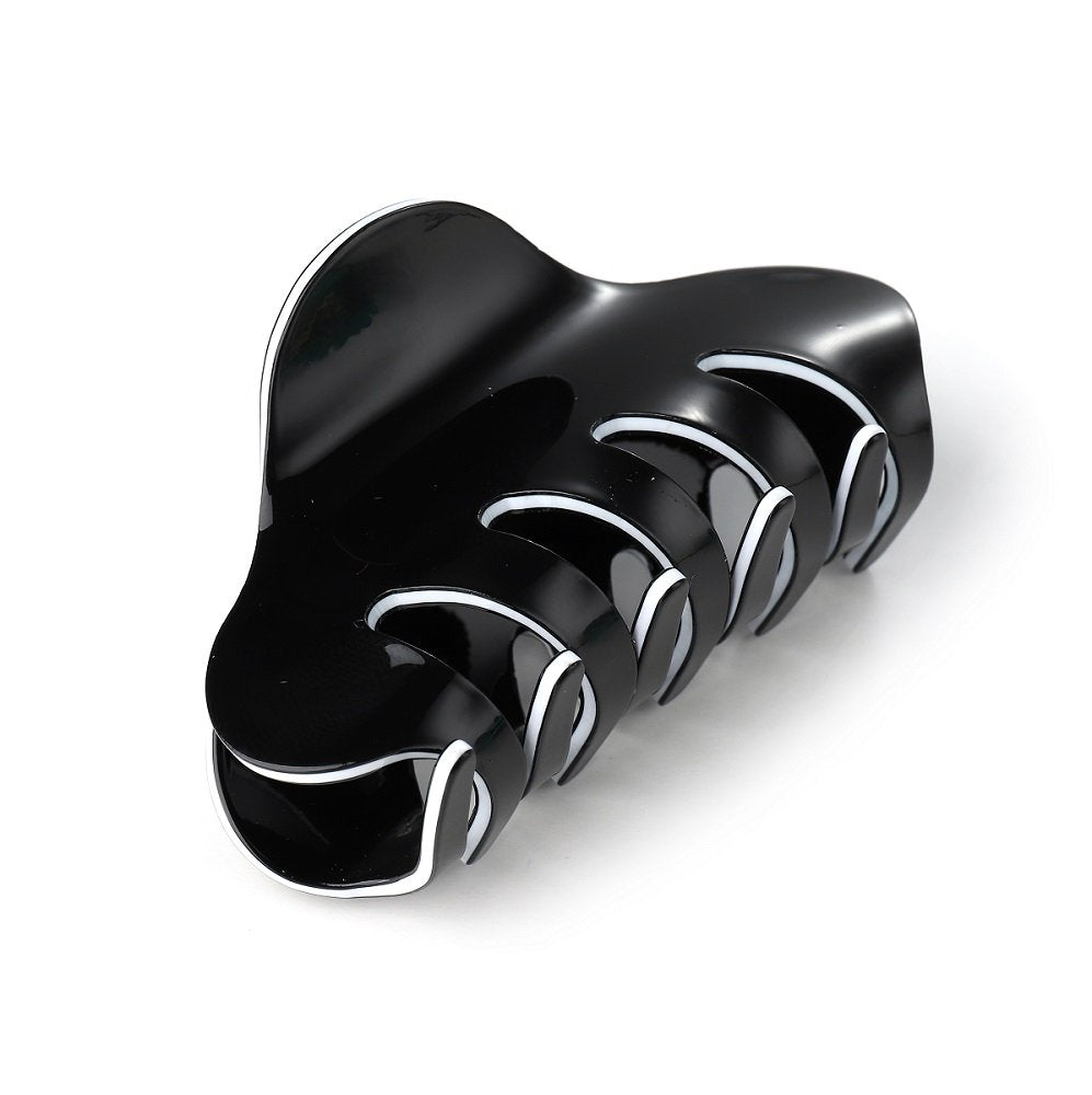 Liasun 3.3 Jelly Color Hair Claw Clip-Acrylic Strong Holding Power Hair Clips Hairgrip For Women And Girls Hair Barrettes For Medium Or Long Hair (Black)