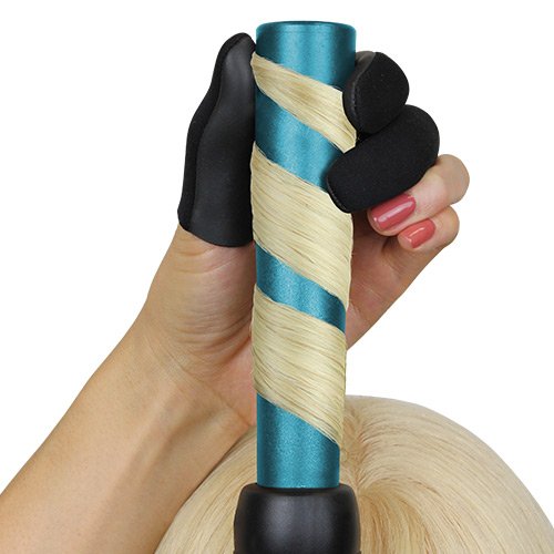 Jatai Heat Shield - Professional High Heat Resistant Finger Protection Guards For Curling And Flat Irons, Wands, Blow Dryers - 3Pc (Thumb 2 Fingers) (M/L - Thumb Wider Than 3/4 (2Cm), Black)