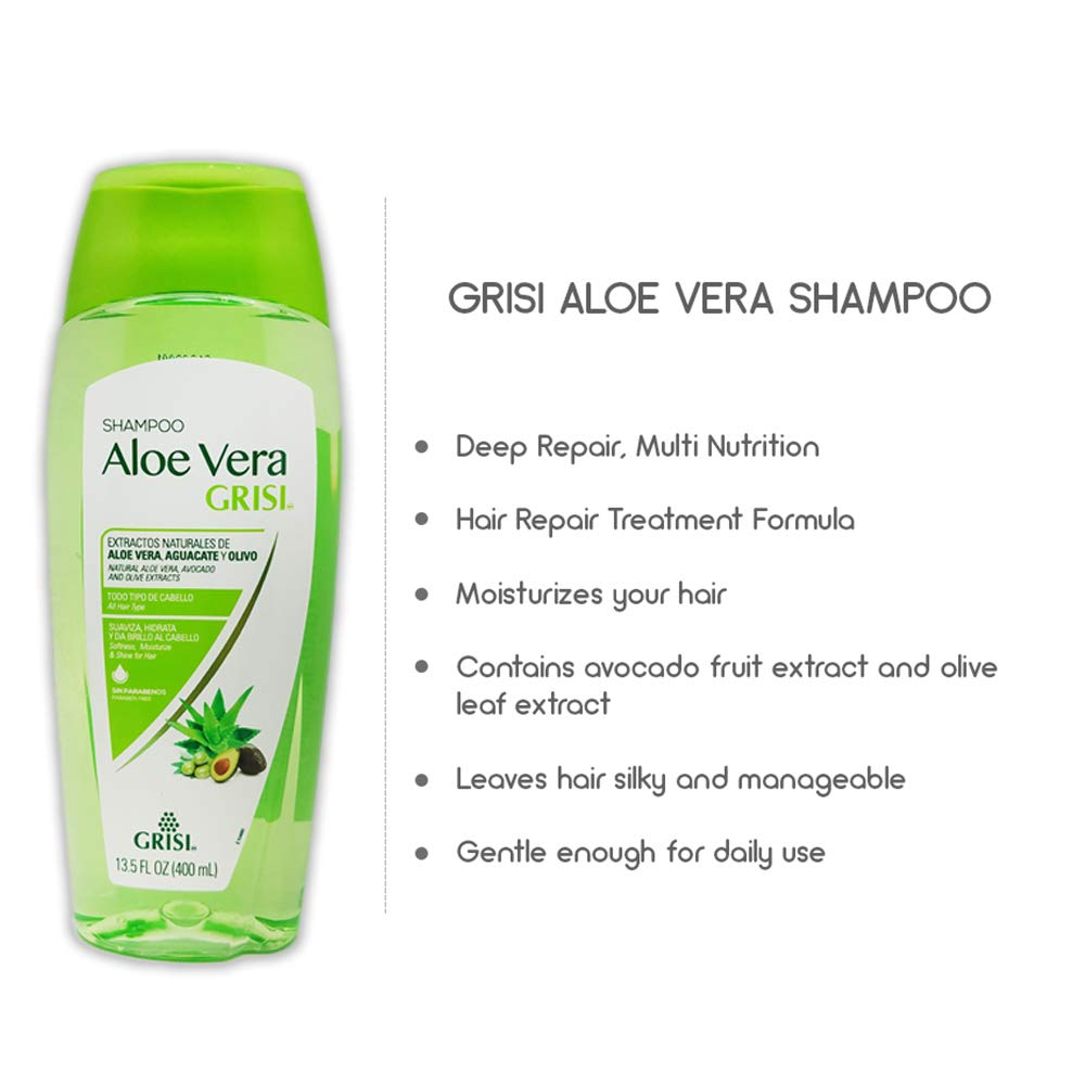 Aloe Vera Shampoo By Grisi .. Multi Nutrition, Deep Repair 13.5 Oz... Amtc