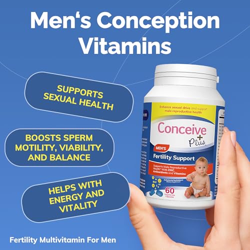 Conceive Plus Men's Fertility Support - Male Supplements With Maca Root, L-Arginine, Zinc, Folate, Magnesium - Boost Sperm Count & Supports Male Reproductive Health - 16 Prenatal Vitamin - 60 Capsules