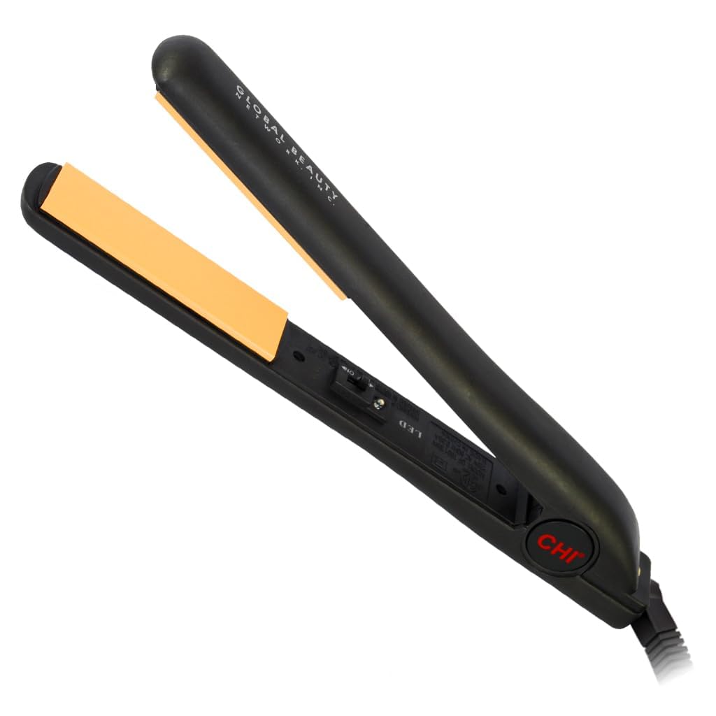 CHI Original Ceramic Flat Iron, Straightener For A Smooth Finish, Ceramic Floating Plates, Quick Heat Up, Analog On/Off Switch, 1 Black
