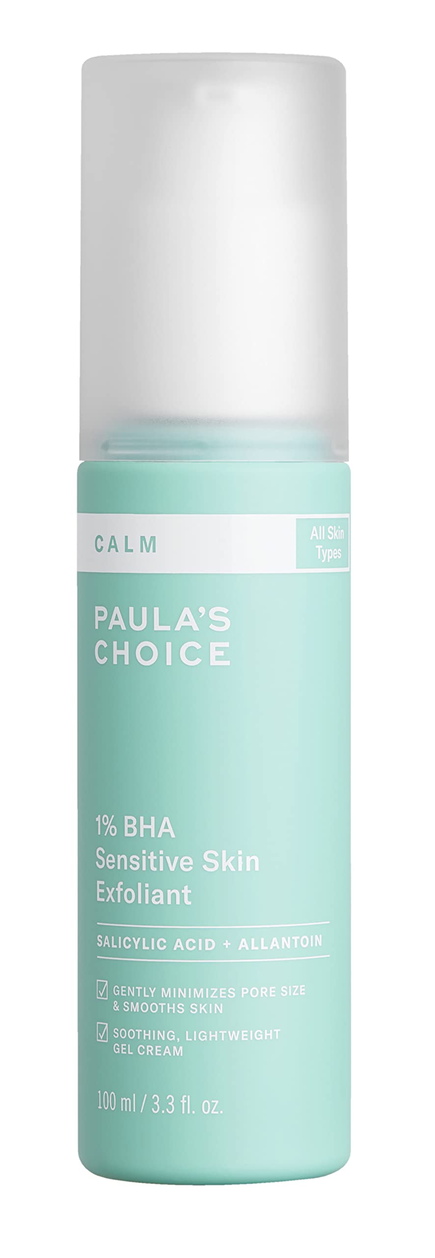 Paula’s Choice CALM 1% Sensitive Skin BHA Exfoliant, Salicylic Acid Lotion for Large, Clogged Pores, Calms + Soothes Redness, Suitable for Rosacea-Prone & Eczema-Prone Skin, Fragrance-Free, 3.3 Fl Oz