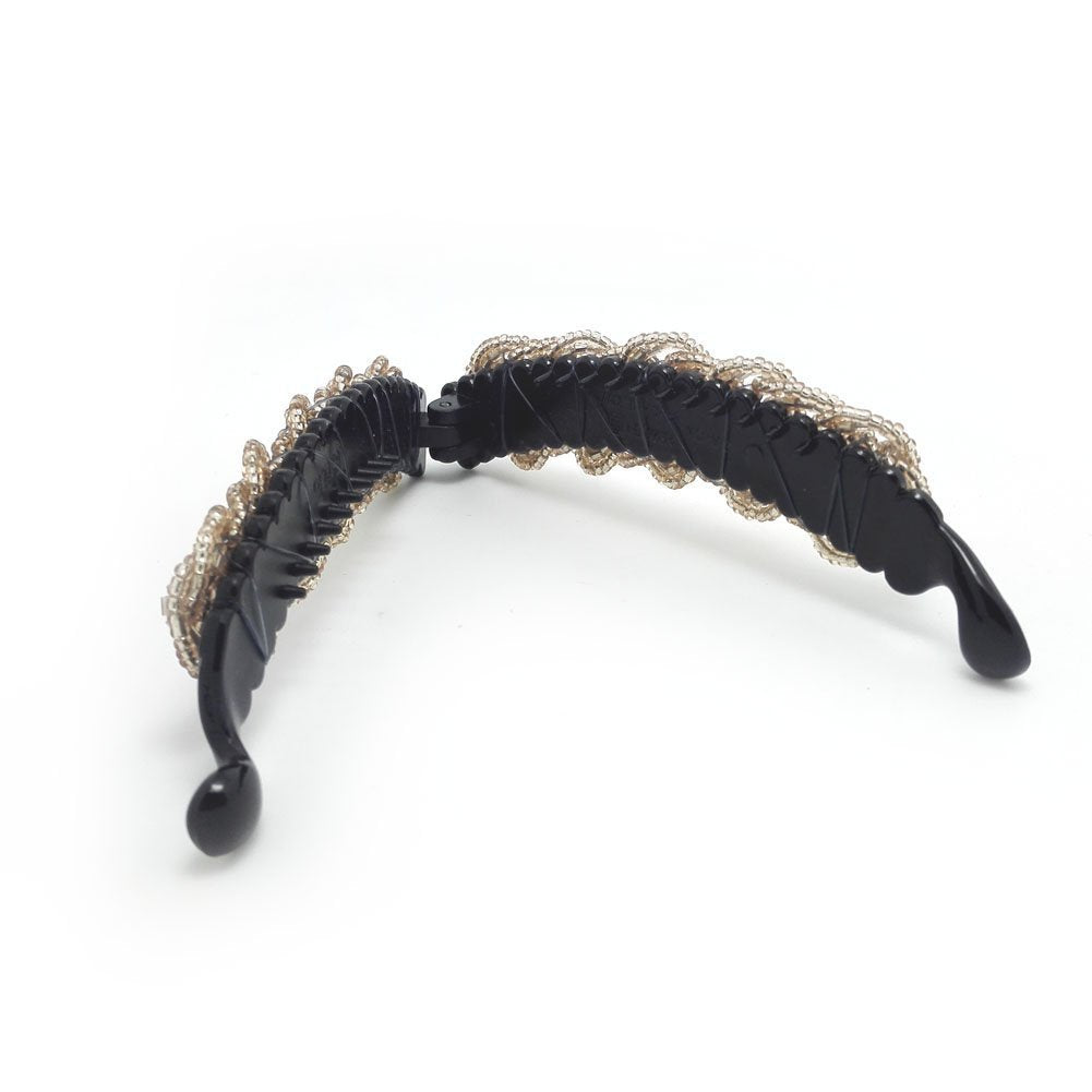 Meilliwish Noble Beautiful Lady Banana Hair Clip Ponytail Holder(H57)(Khaki)