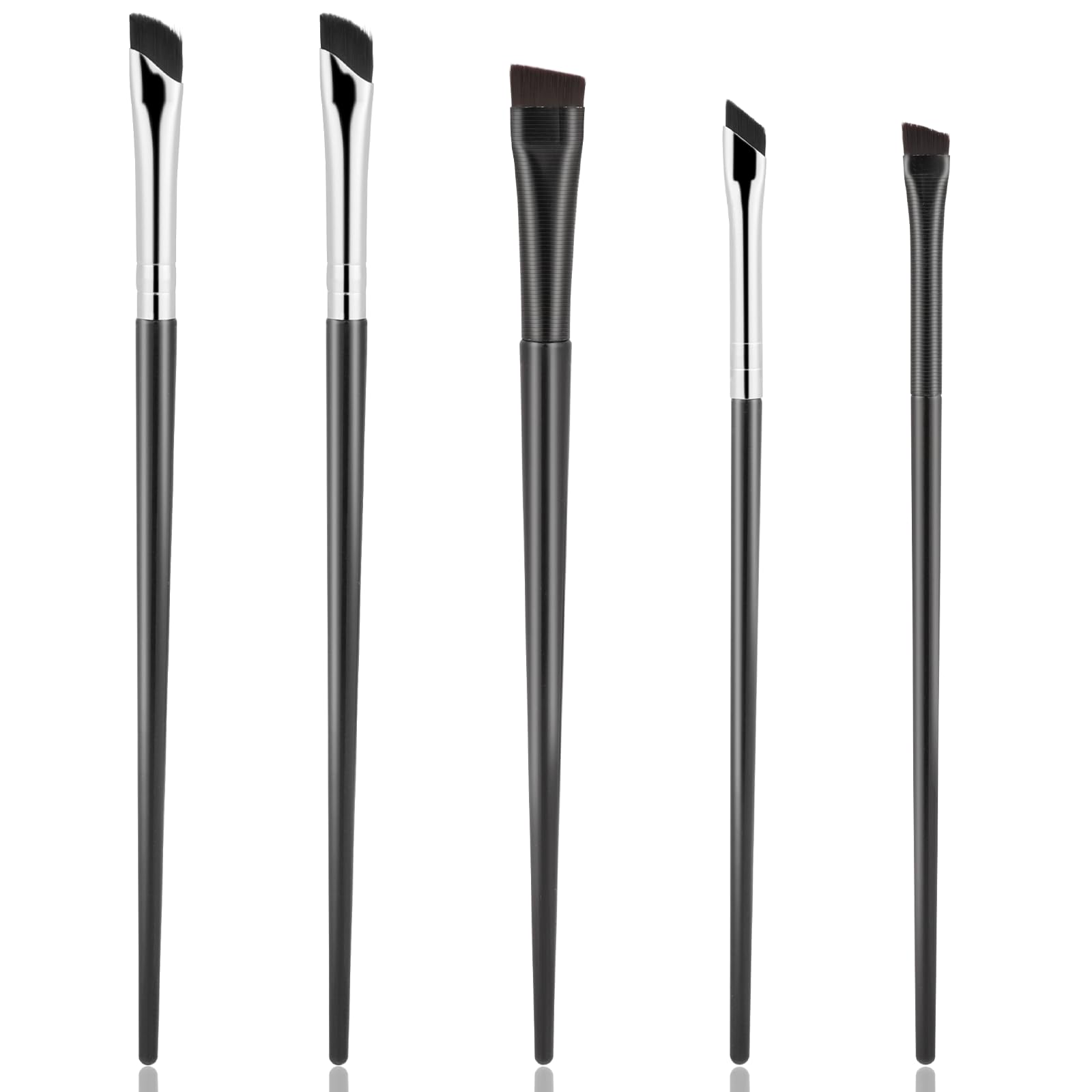 5Pcs Eyeliner Brushes, Fine Angled Eye Liner Ultra thin Precision Makeup Brushes Set, Slanted Flat Angle Eyeliner Brushes for Precision Liner