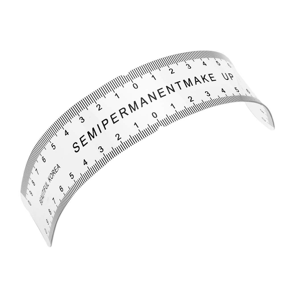 Healifty Eyebrow Embroidery Ruler Plastic Curved Makeup Brow Ruler Tattoo Measure Tools for Lady