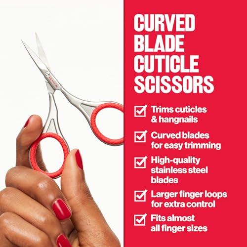 Revlon Nail Scissors, Curved Blade, Made with Stainless Steel