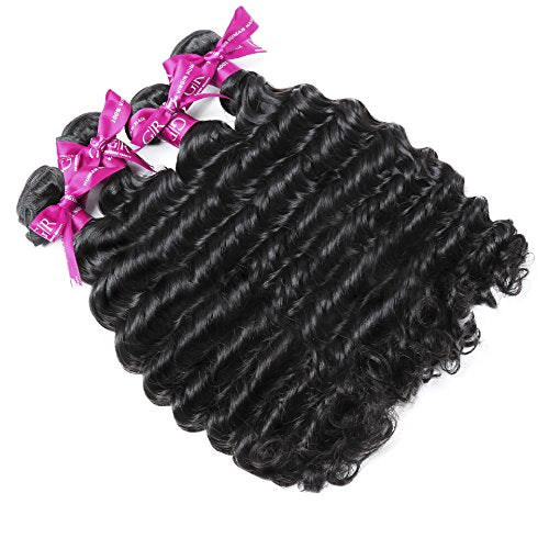 16, GR-Peruvian hair-Deep wave : GoldRose Beauty Grade 6A 100% Unprocessed Peruvian Virgin Human Hair Deep Wave Remy Hair Weave Deep Curly 1 Bundle Natural Black 16